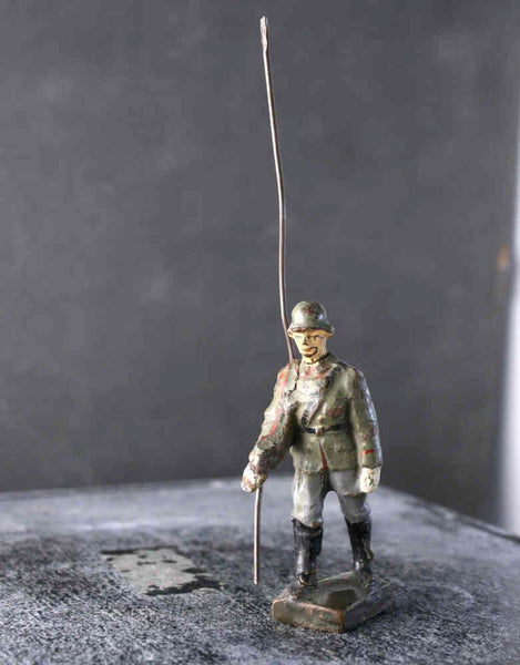 COMPOSITION LINEOL WWI World War Red Line German Soldier Long Stick  ~6,5cm M