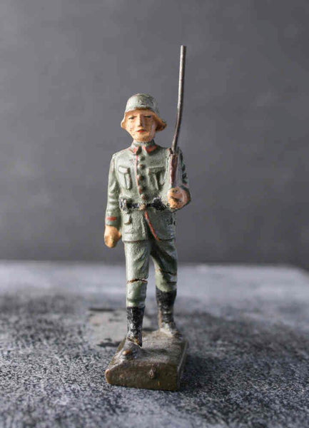 COMPOSITION LINEOL WWI World War Red Line German Soldier March Rifle 2 ~6,5cm N