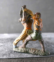 COMPOSITION ELASTOLIN Wild West Cowboy Indian Wrestling Pair P - atonal.se