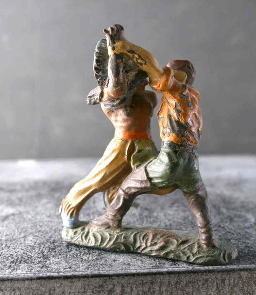 COMPOSITION ELASTOLIN Wild West Cowboy Indian Wrestling Pair P - atonal.se