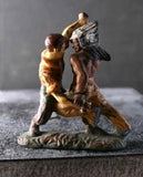 COMPOSITION ELASTOLIN Wild West Cowboy Indian Wrestling Pair P - atonal.se