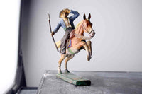 COMPOSITION ELASTOLIN Wild West Cowboy Mounted Scout Shading Face w Rifle ~7cm A - atonal.se