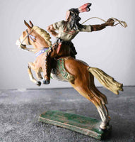 COMPOSITION ELASTOLIN Wild West Indian Mounted Lasso Slinger ~7cm G - atonal.se