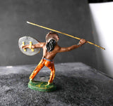 COMPOSITION ELASTOLIN Wild West Indian Standing Aiming Throw Long Spear Q - atonal.se
