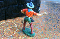 COMPOSITION ELASTOLIN Wild West WW Cowboy Walking Lasso Slinger 3 Q ~7,5cm - atonal.se
