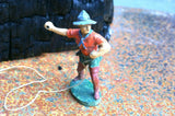COMPOSITION ELASTOLIN Wild West WW Cowboy Walking Lasso Slinger 3 Q ~7,5cm - atonal.se