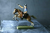 COMPOSITION ELASTOLIN WW Wild West Mounted Cowboy Shooting Gun Right ~7cm L - atonal.se