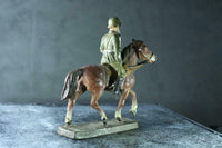 COMPOSITION ELASTOLIN WW World WarII Mounted Parading German Officer Slow Horse ~7cm K - atonal.se