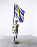 COMPOSITION ELASTOLIN WWII World War German Army Nordland Swedish Banner ~7cm K - atonal.se