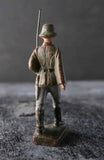 COMPOSITION LINEOL WWI World War Red Line German Marching w Rifle ~6,5cm P - atonal.se