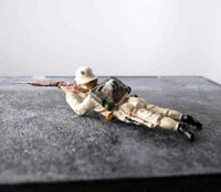 COMPOSITION LINEOL WWII German Soldier Winter Uniform On Ground Shooting ~7cm K - atonal.se