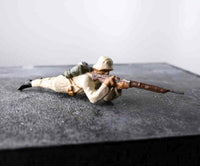 COMPOSITION LINEOL WWII German Soldier Winter Uniform On Ground Shooting ~7cm K - atonal.se