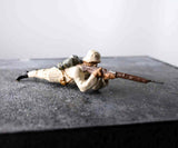 COMPOSITION LINEOL WWII German Soldier Winter Uniform On Ground Shooting ~7cm K - atonal.se