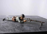 COMPOSITION LINEOL WWII World War French Belgian Soldier Flat On Groun MG ~7cm K - atonal.se