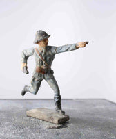 COMPOSITION LINEOL WWII World War French Belgian Soldier Running Pointing ~7cm K - atonal.se