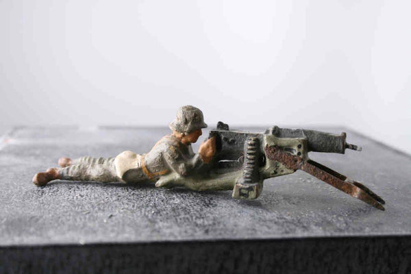 COMPOSITION LINEOL WWII World War German Army MG Shooter Low Position ~7cm K - atonal.se