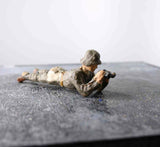 COMPOSITION LINEOL WWII World War German Soldier Flat On Ground Binocular ~7cm K - atonal.se