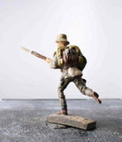 COMPOSITION LINEOL WWII World War German Soldier Running Rifle Charge ~7cm K - atonal.se