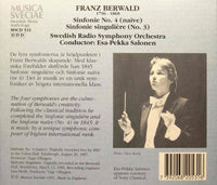 BERWALD FRANZ BERWALD Radiosymfonikerna Esa Pekka Salonen 1991 CD