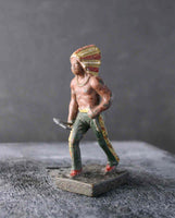 COMPOSITION Unbranded Wild West WW Walking Indian w Tomahawk Eyes Front ~7cm N - atonal.se