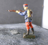 COMPOSITION LINEOL WWI World War French Army Soldier Stand RifleShooting2 ~7cm M