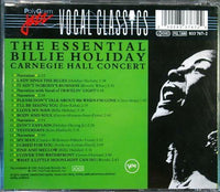 HOLIDAY - BILLIE HOLIDAY Carnegie Hall Verve Records ‎833 767-2 Polygram Vocal 1989 CD - __ATONAL__