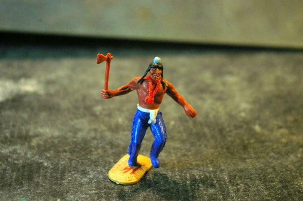 TIMPO WW Wild West Indian Stepping Blue Legs Holding Axe White Belt - __ATONAL__