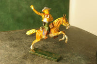 COMPOSITION ELASTOLIN Wild West WW Cowboy Mounted Lasso Slinger ~7cm D - __ATONAL__
