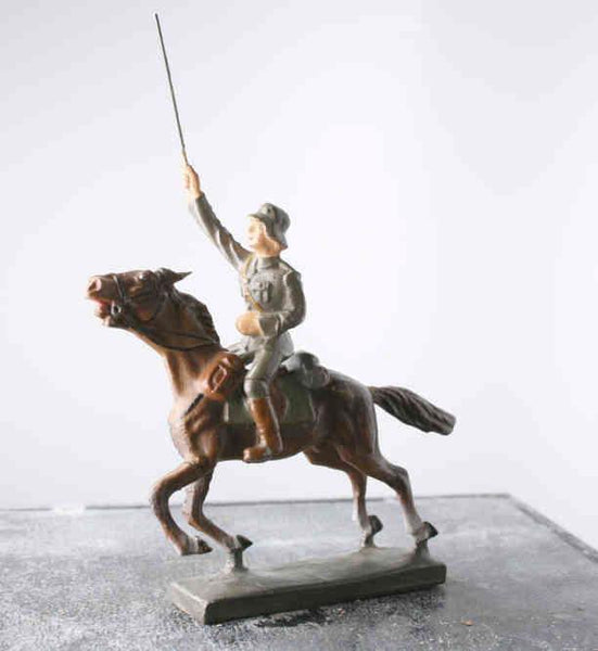 COMPOSITION LINEOL WWII World War German Mounted Soldier High Sabre ~7cm K - __ATONAL__