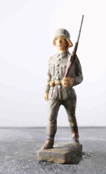 COMPOSITION LINEOL WWII World War German Army Soldier Marching b ~7cm L - __ATONAL__
