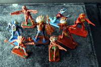 CRESCENT Squares Wild West WW Solid Plastic Indian Cowboy Party UK 8 Figs Poses - atonal.se