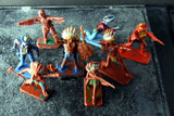 CRESCENT Squares Wild West WW Solid Plastic Indian Cowboy Party UK 8 Figs Poses - __ATONAL__