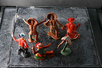 CRESCENT Wild West WW Solid Plastic Cowboy Indian Party UK 6Fig Poses Incomplete - __ATONAL__