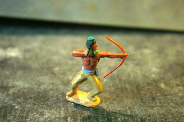 TIMPO WW Wild West Indian Archer Brown Legs Leaning Blue Belt - __ATONAL__
