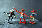 CRESCENT Wild West WW Solid Plastic Mexican Party UK 3 Figs Poses - __ATONAL__