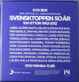 SVENSKTOPPEN 50 AR 100 Ettor 1962-2012 Sony 100trx cardboard box 2012 5CD - atonal.se