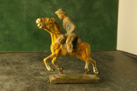 COMPOSITION LINEOL WW Wild West Cowboy Mounted Incomplete ~7cm B - __ATONAL__