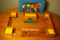 MICKI Gemla Sweden Fort Wayne 6151 Wood Wild West WW Cowboy Sturdy Pieces in Box - __ATONAL__