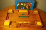 MICKI Gemla Sweden Fort Wayne 6151 Wood Wild West WW Cowboy Sturdy Pieces in Box - __ATONAL__