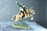 COMPOSITION ELASTOLIN WW Wild West Mounted Lasso Cowboy ~7cm O - __ATONAL__