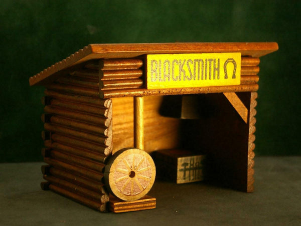 DDR GDR East Germany SHG Oehme Sohne Wild West Wood Holz Cowboy Town Blacksmith Box - __ATONAL__