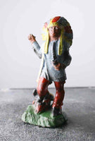 DDR GDR Plastic Bendable Rubber Gummi Wild West WW Indian Standing Smokin ~9cm G - __ATONAL__