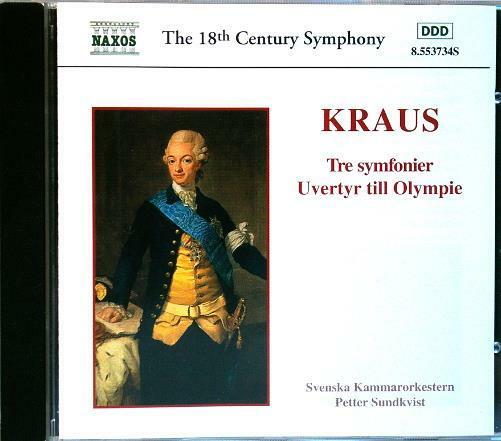 KRAUS Petter Sundkvist ‎Tre Symfonier Uvertyr Til Olympie Naxos ‎8553734S 1997CD - __ATONAL__